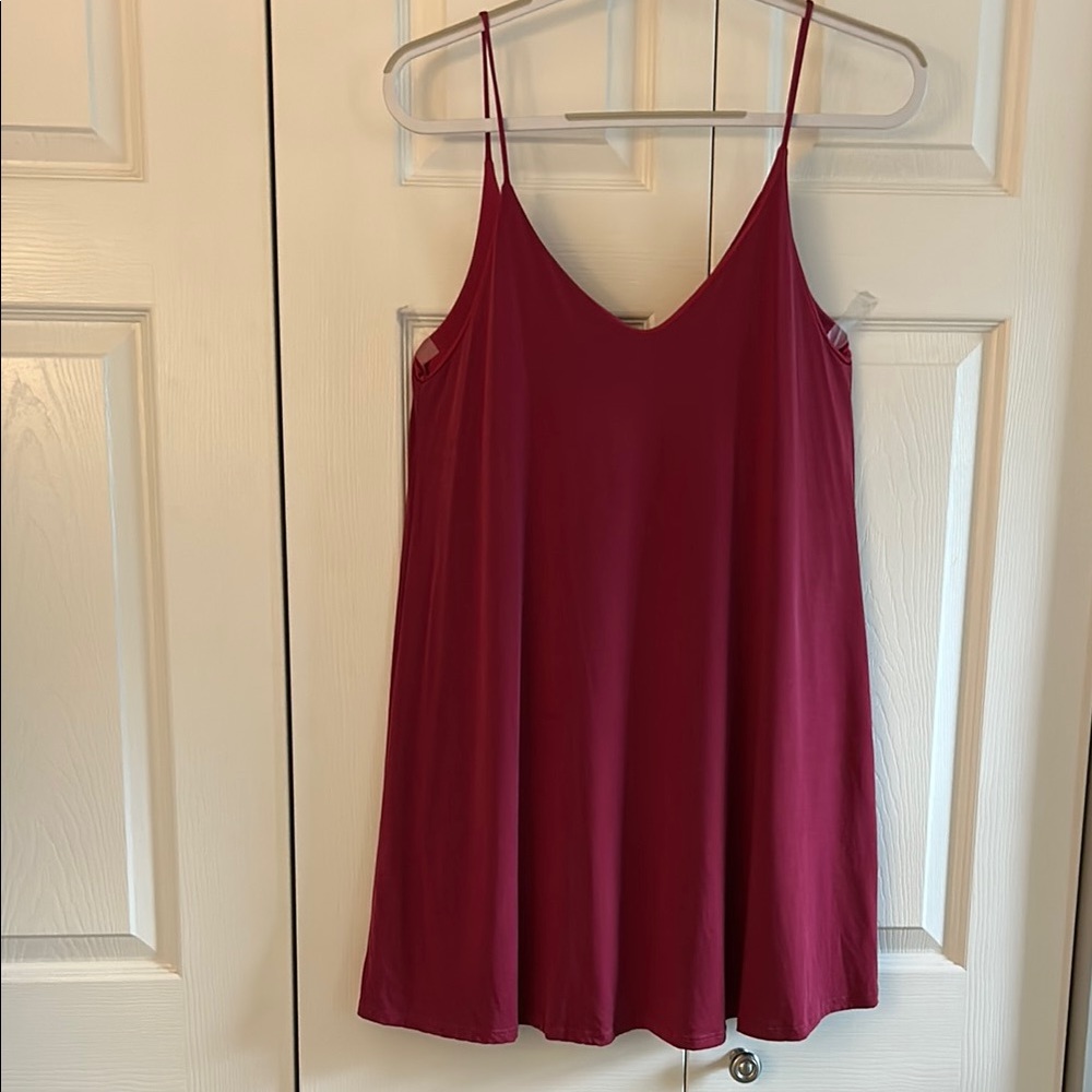 Elegant Asymmetrical Burgundy Dress